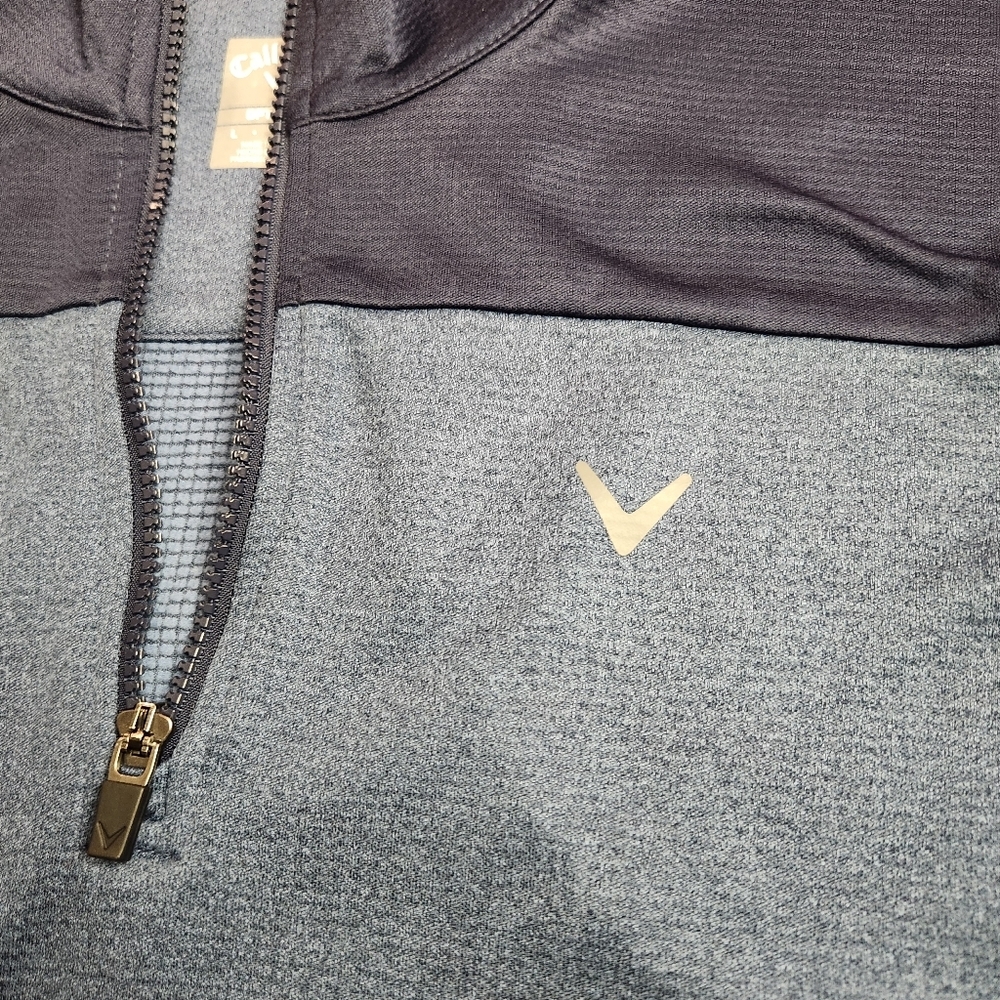 Callaway Pullover Golf Sweatshirt Large Blue Colorblock Quarter Zip Long Sleeve - Picture 6 of 11